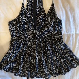 Express Peplum Pleated Patterned Tank
